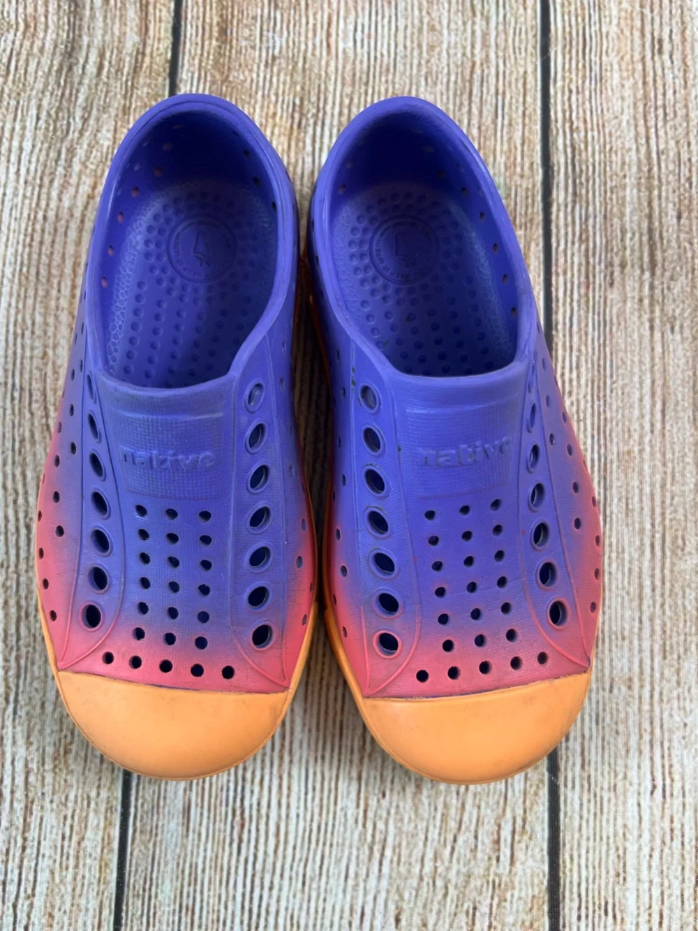 Native Jefferson Sugarlite Ombre Kids Slip on Shoes Size 8C